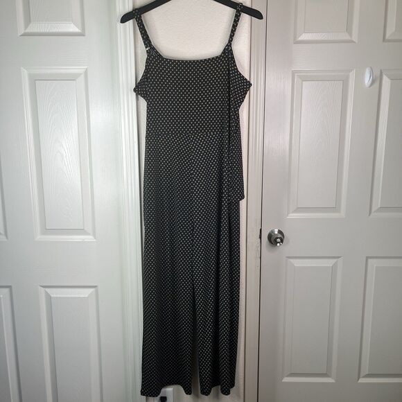 Michael Michael Kors Jumpsuit Large Navy and Gold Geo Print Side-Tie Wide Leg L - Picture 7 of 14
